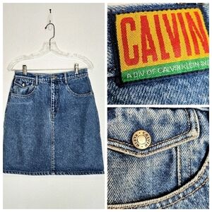 Vintage Calvin Klein CALVIN Denim Skirt Juniors Size 11/12